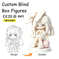 Figurine en vinyle personnalisée OEM, style boîte mystère, avec base de scène, modèle Long Ear Cream White Girl, pour cadeau