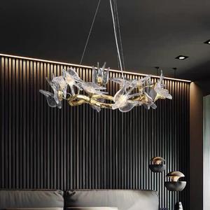 Lampadario di rame di lusso moderno per sala da pranzo camera da letto rondine lampada di medie dimensioni appeso per il progetto della Villa incluso - Product Image 3