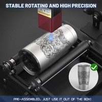 Módulo de grabado rotatorio de eje Y con diodo semiconductor y eje giratorio ajustable para madera contrachapada, botellas de perfume, latas de cerveza y envases metálicos