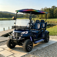 Mobil Golf Listrik Rainbow 72V Lithium 4-Kursi 5kw, Buggy Golf dengan Cat Kustom, Kotak Kargo Belakang, Bersertifikasi DOT, Terangkat, Standar AS