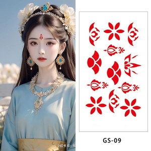 Pegatinas de Pintura Facial Temporal Impermeable con Diseño de <span class=keywords><strong>Flores</strong></span> Hanfu Estilo Chino <span class=keywords><strong>para</strong></span> la Frente y el Cuerpo, Diseño de Tatuaje Bindi - Product Image 4
