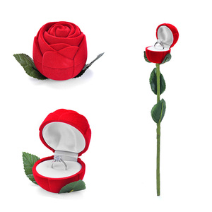 Cajas'para Joyas Terciopelo Caja De Joyeria De Rosa Roja - Product Image 4