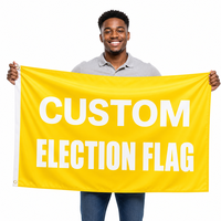 Drapeau publicitaire vertical personnalisé rectangulaire 3x5FT en polyester numérique double face imperméable avec mât en acier inoxydable