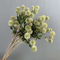 Fleurs artificielles sphériques bleues à 6 têtes en forme d'allium, plantes artificielles pour la décoration intérieure, embellissements de scène, pissenlit artificiel noué à la main
