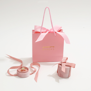 Luxury Ribbon Handle Jewelry Gift Bag Custom Packaging Bag for Jewelry <b>Boxes</b> Ring Necklace Gift Presentation - Product Image 4