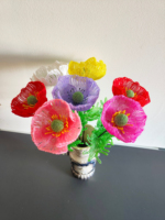 Einzigartige handgewebte Perlenblumen-Kunst mit Farbverlauf in Rosa Lilie für Sammler