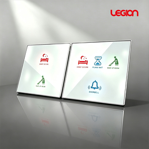 Panel de Control Inteligente para Timbre de Hotel con Sensor Táctil LED de Colores Personalizables, Interruptor DND y Opciones de Limpieza de Habitaciones y Lavandería (Por Favor, Espere) - Product Image 1