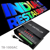 Contrôleur LED Programmable T8-1000AC pour Enseignes Extérieures, Bandes LED Dream Color à Pixels Adressables WS2815