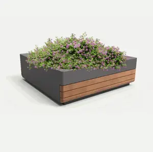 Outdoor Eco Vriendelijke Tuin Decoratie Planter Pot Recycle Plastic Composiet Hout Potten Plantenbakken