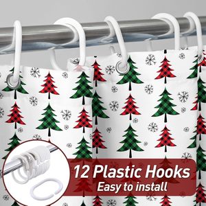 Vente chaude moderne coloré arbre de noël <span class=keywords><strong>rideau</strong></span> de douche hiver noël vacances décoratif salle de bain baignoires <span class=keywords><strong>tissu</strong></span> étanche à l'eau - Product Image 4