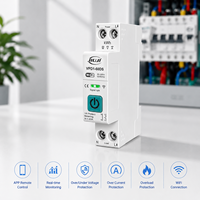 Disjoncteur WiFi miniature JIUJI avec voltmètre, rail DIN 18 mm, affichage en temps réel de la tension, du courant et de la puissance, alarme, contrôle à distance, protection