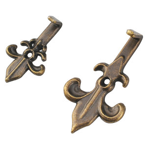 Antique Bronze <b>Single</b> Wall <b>Hook</b> Cast Iron Fleur De Lis Design For <b>Coat</b> And Cap Storage Behind Doors Or On Walls - Product Image 5