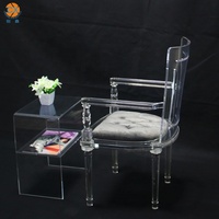Nouveau design de chaise transparente avec accoudoir en acrylique de luxe chaise de salle à manger en acrylique transparent
