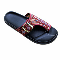 Sandales tongs pour femmes à imprimé tendance, imperméables, antidérapantes, à bout ouvert, respirantes, pour la plage et l'extérieur