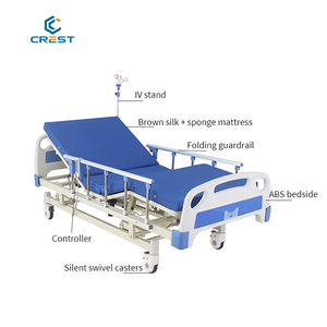 Cama Médica Manual <span class=keywords><strong>de</strong></span> Tres Manivelas, Mobiliario Hospitalario, Mejora la Comodidad del Paciente con Estructura Metálica Resistente - Product Image 4