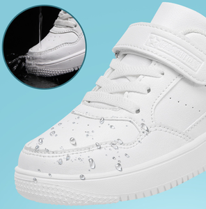 Venta al por mayor 2025 Moda Blanco y Negro Niños Deportes Casual PU Cuero Superior Zapatos Niños Causal Deportes Niños Zapatos - Product Image 4