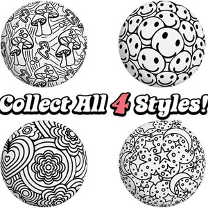 Jouet sensoriel anti-stress créatif à presser, motif visage de bande dessinée noir et blanc, champignon, étoile, Needoh - Product Image 6