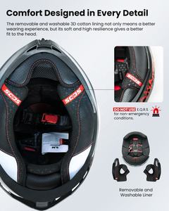 Cascos de Motocicleta ILM en Oferta, Cascos Integrales con Doble Visera DOT ECE para Carreras Urbanas, Modelo MF567 - Product Image 5