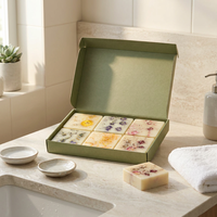 Coffret cadeau de savon artisanal à la rose, 6 barres, OEM ODM, étiquette privée, coffret de savon personnalisé