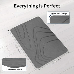 Light Grey 24"Lx16"W Food-Grade Stone Diatomaceous Kitchen Absorbing Drying Drying White Bathroom 2Pcs <b>Bath</b> <b>Mat</b> - Product Image 4