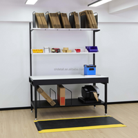 Mesa de Trabajo Modular Ergonómica Detall con Gabinete de Almacenamiento de Acero Laminado en Frío y Panel para Herramientas para Almacén y Envío