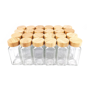 Spice Jars with Labels 4 oz Glass Spice Jars with Bamboo Lids Seasoning Storage Bottles for Spice Rack Cabinet Drawer