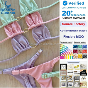 Conjunto de Bikini de 2 Piezas para Mujer, Personalizable con Estampado, Ropa de Playa de Verano, Secado Rápido y Transpirable, con Logotipo Frontal - Product Image 1