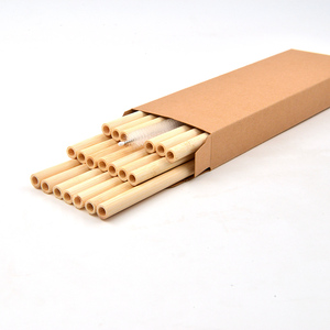 2022 amazon best seller reusable eco friendly custom logo 20pcs bamboo straws and cleaning brush box set for tea and cocktail