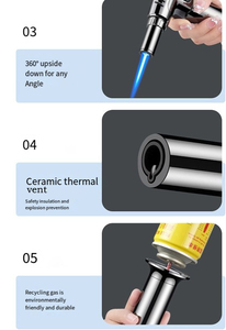 Antorcha de soldadura universal de alta temperatura, pequeña antorcha de gas de acero inoxidable para el hogar, soldadura de aluminio, metal, chorro de hierro de mano - Product Image 5