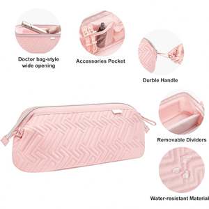 Bolsa de Viaje de Gran Capacidad para Herramientas de Peluquería para Mujer, con Abertura Amplia, Divisores Extraíbles y Material Resistente al Agua - Product Image 3