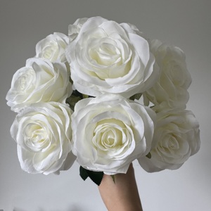 Offre Spéciale <span class=keywords><strong>Bouquets</strong></span> de 9 Roses Blanches Artificielles pour Mariage - Product Image 1