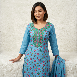 Vestido Jalabiya Kaftan de Dubái Estampado a Mano para Mujer, Elegante Caftán Turco, Abaya Islámica, Ropa Modesta de Moda - Product Image 2