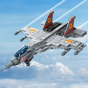 인기있는 새로운 스타일 DIY 전투 항공기 모델 빌딩 블록 어린이를위한 기술 조립 교육 장난감