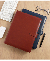 Custom Logo Multifunctional Leather A4 Conference Folder Document Organizer Business Stationery Folder Contract File Folders