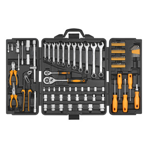 Juego de herramientas de reparación automotriz profesional de 110 piezas con llave de trinquete, estuche de herramientas de acero al carbono para mecánica y automoción - Product Image 1