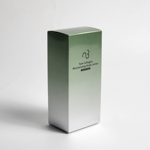 Boîte d'emballage en carton biodégradable personnalisée avec couleurs Pantone, film brillant, dégradé vert argenté métallisé pour cosmétiques - Product Image 6