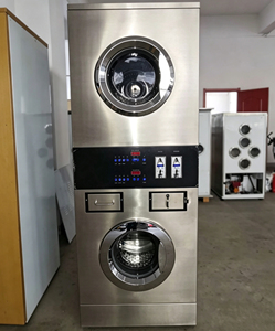 Combo de lavadora secadora de acero inoxidable comercial de <span class=keywords><strong>autoservicio</strong></span> con máquina expendedora de lavandería de limpieza de agua fría - Product Image 2