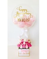 Emballage personnalisé en papier à impression personnalisée, carton, en forme de chapeau de mariage, boîte-cadeau pour ballon rond, Rose, pour fleurs