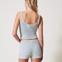 Ensemble décontracté deux pièces pour femme : débardeur sans manches en maille 100 % coton, séchage rapide, couleur unie, nouveau design respirant et short