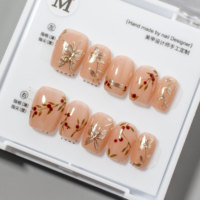 RONIKI Faux Ongles à Presser Faits Main les Plus Appréciés, Design Personnalisé Nude Pailleté Dégradé, Ongles Durables, Faible MOQ, Commande en Gros Transfrontalière