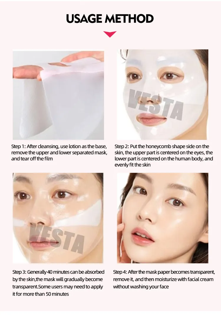 Kustom LOGO bio-collagen nyata hidrasi dalam pori meminimalkan 3 jam mengupas hidrogel masker wajah menginap