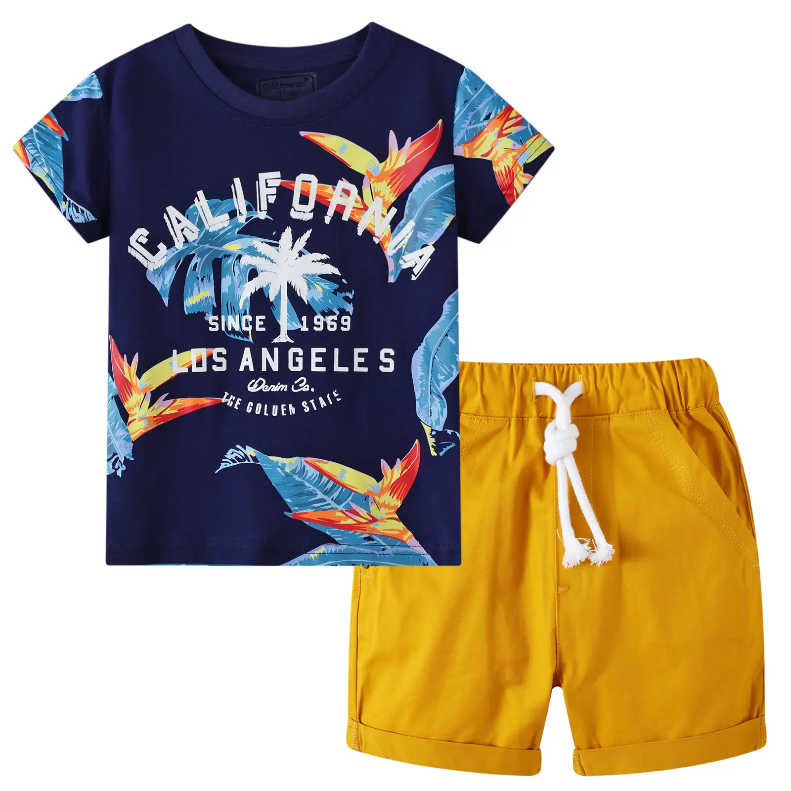 Детская одежда, костюмы для малышей, летние хлопковые шорты с коротким рукавом, детская пляжная одежда из двух предметов