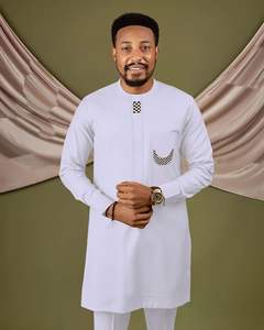 2025 nuevo AliExpress bordado de alta calidad para Amazon modelo transfronterizo superventas traje Dashiki étnico africano para <span class=keywords><strong>hombres</strong></span> - Product Image 6