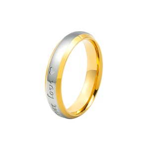 Squisito amante dei gioielli di moda placcatura in acciaio inossidabile scambio di nozze in <span class=keywords><strong>oro</strong></span> per sempre anelli d'amore - Product Image 2