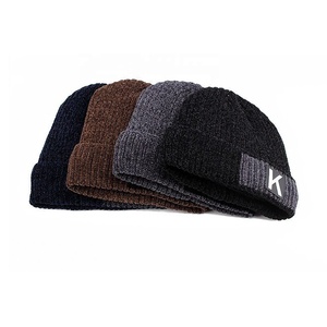Hiver Hommes Acrylique Chaud Flou Bonnet Chapeaux Sports 2019 Personnalisé Tricoté Uni Dobby <span class=keywords><strong>Ski</strong></span> Bonnet Chapeaux Casquettes pour Hommes - Product Image 1