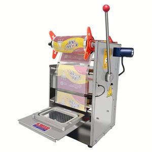 Semi-Automatic Manual Desktop Tray Sealer Packaging Machine for Fast Food Trays for Honey and Oil Pouches - Product Image 2