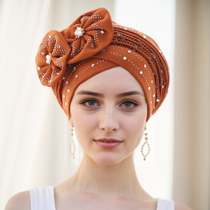 2025 <span class=keywords><strong>Foulard</strong></span> <span class=keywords><strong>Turban</strong></span> Chimio Pré-Noué pour Femmes, Perte de Cheveux due au <span class=keywords><strong>Cancer</strong></span>, Bonnet Imprimé Fleurs, <span class=keywords><strong>Turban</strong></span> Musulman Intérieur, Casquette - Product Image 2