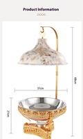 Plateau chauffe-plats professionnel pour hôtels et restaurants, avec couvercle en verre, en acier inoxydable 304 marbré, capacité 8L, idéal pour mariages et réceptions
