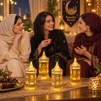 Lanternes LED Ramadan Eid Mubarak en gros, mini-lampes décoratives islamiques dorées pour la décoration de table à la maison pour la fête musulmane