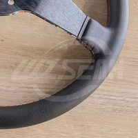 WZSEAHI Volant de course de course universel personnalisé en cuir noir style RALLY DRIFT 350mm